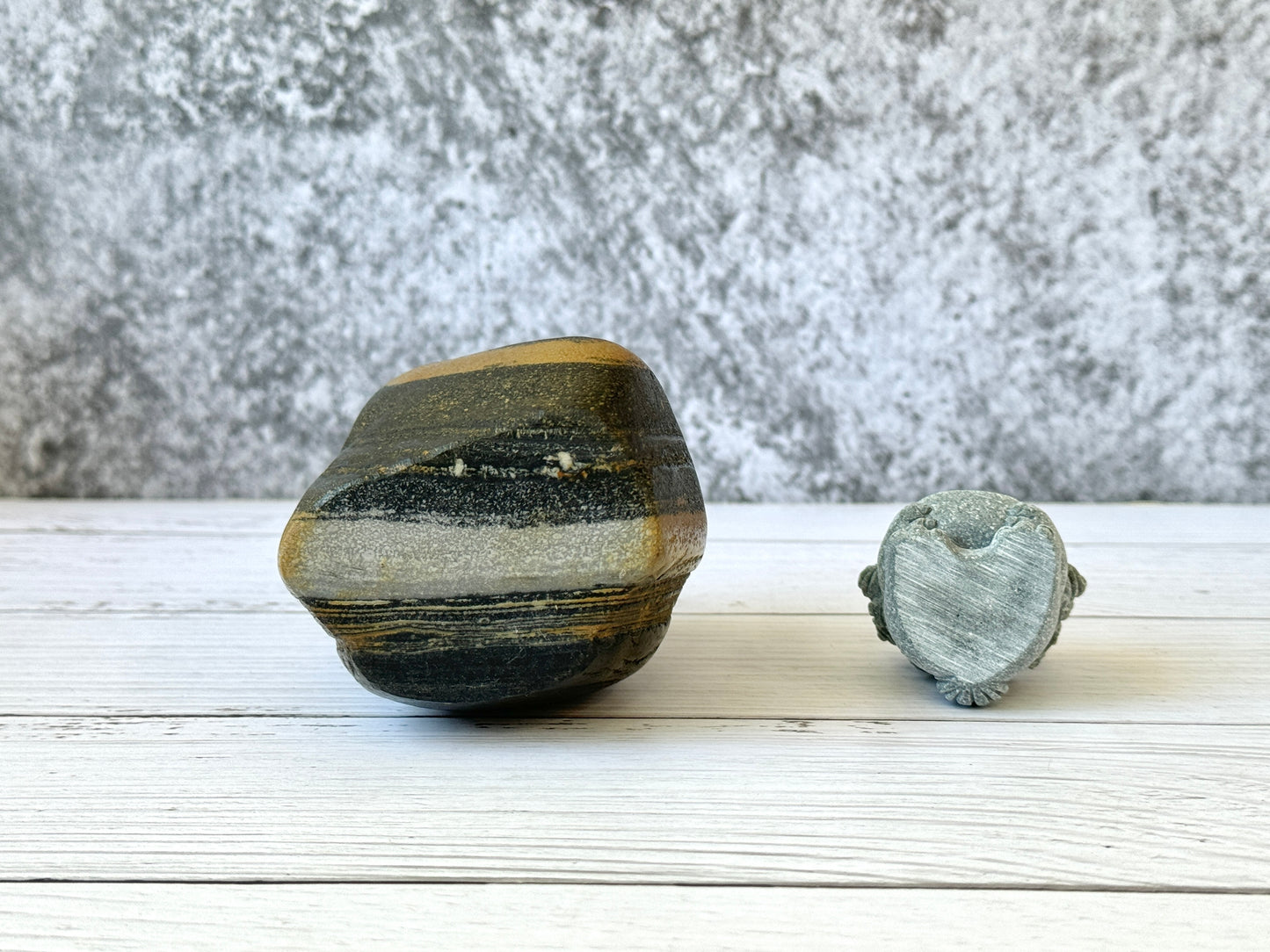 "Pine Seed" - Handmade Natural Riverstone Vase