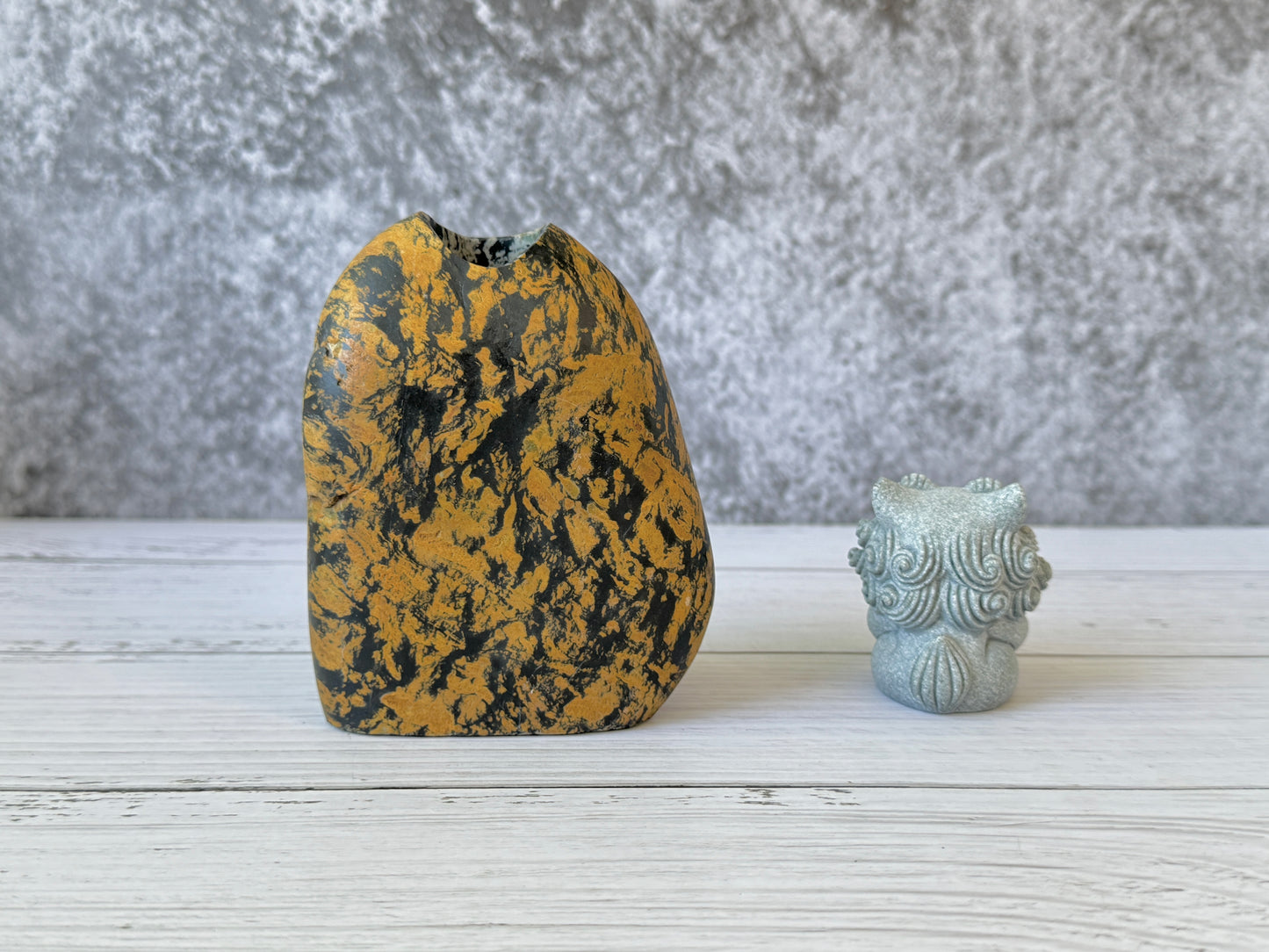 "Golden Torrent" - Handmade Natural Riverstone Vase | Bud vase | Rock art