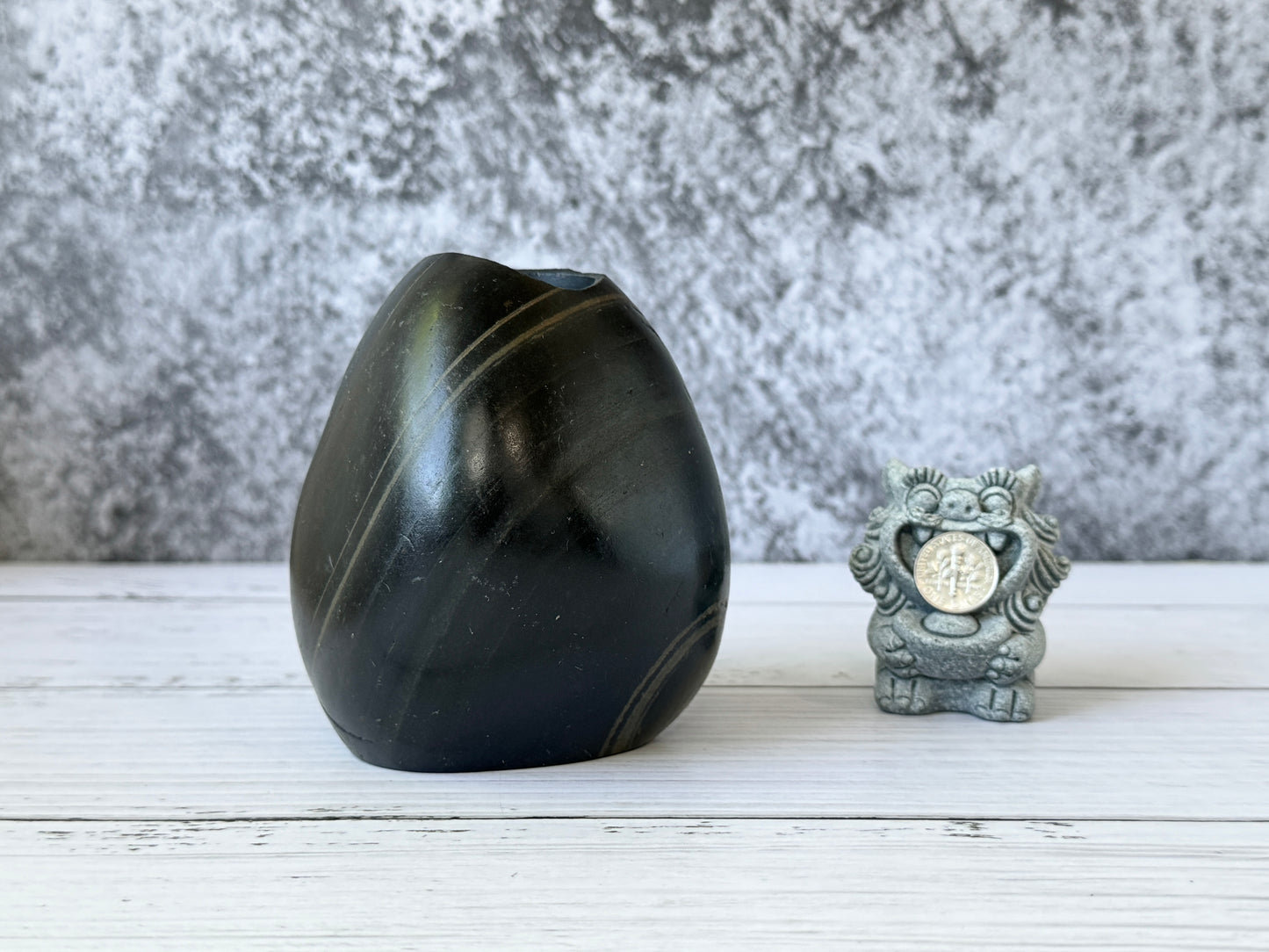 "Nocturne" - Handmade Natural Riverstone Vase
