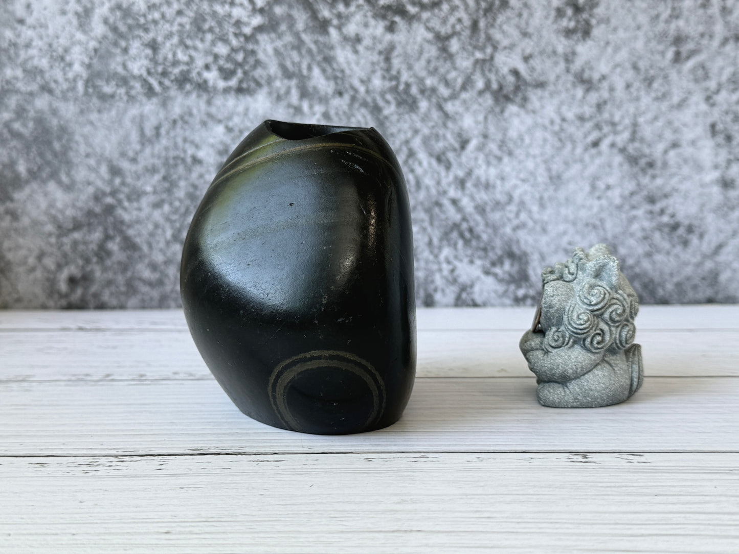 "Nocturne" - Handmade Natural Riverstone Vase