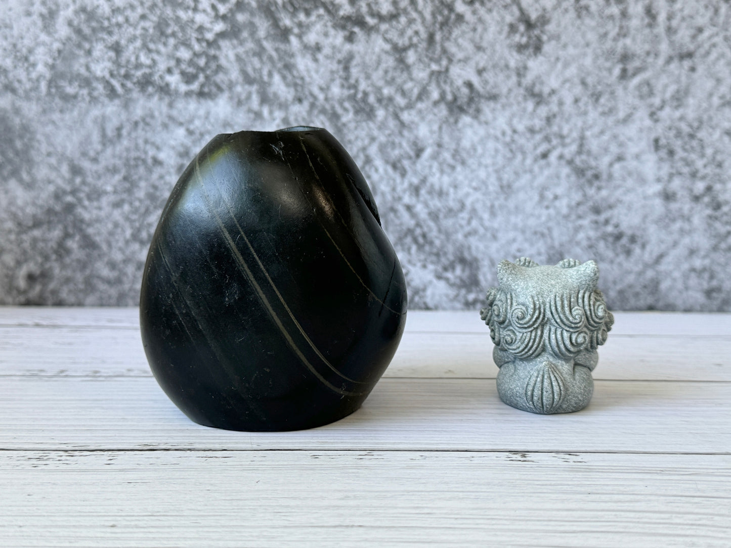 "Nocturne" - Handmade Natural Riverstone Vase