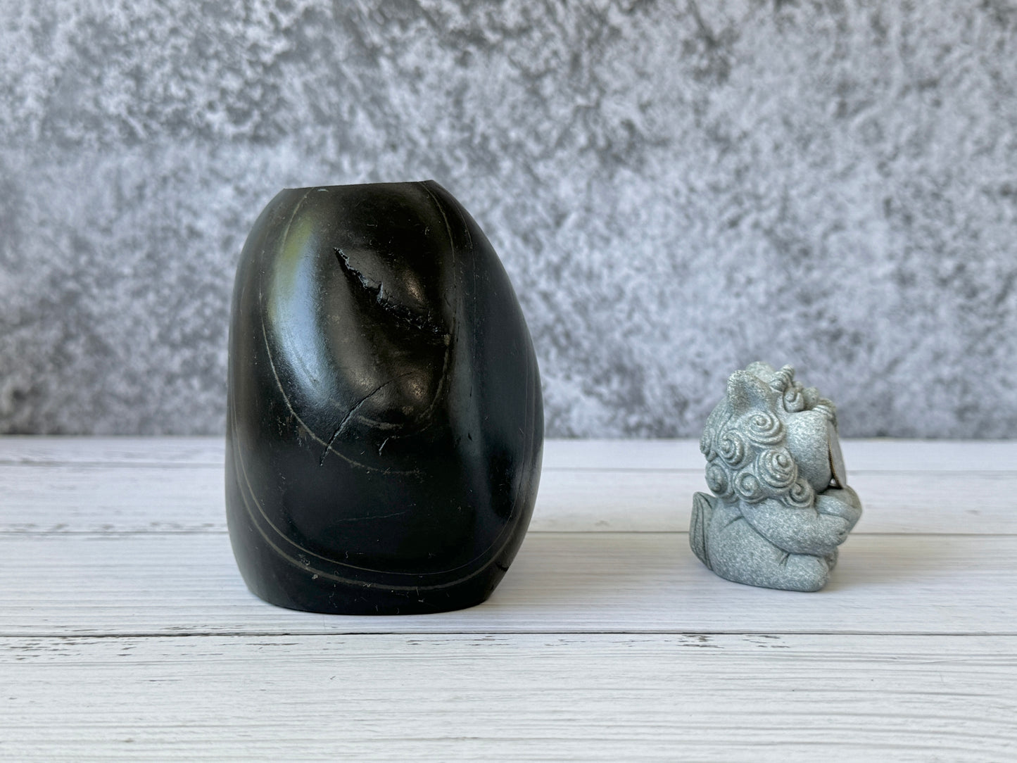 "Nocturne" - Handmade Natural Riverstone Vase