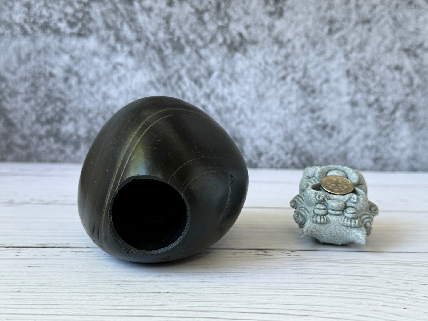 "Nocturne" - Handmade Natural Riverstone Vase
