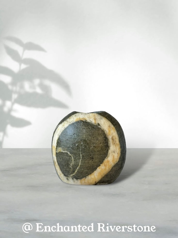 "Eclipse" - Handmade Natural Riverstone Vase