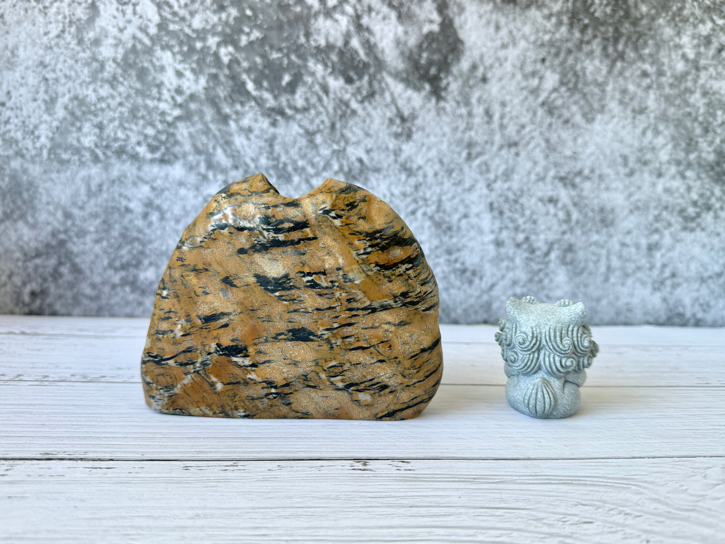 "Tiger’s Watch" - Handmade Natural Riverstone Vase