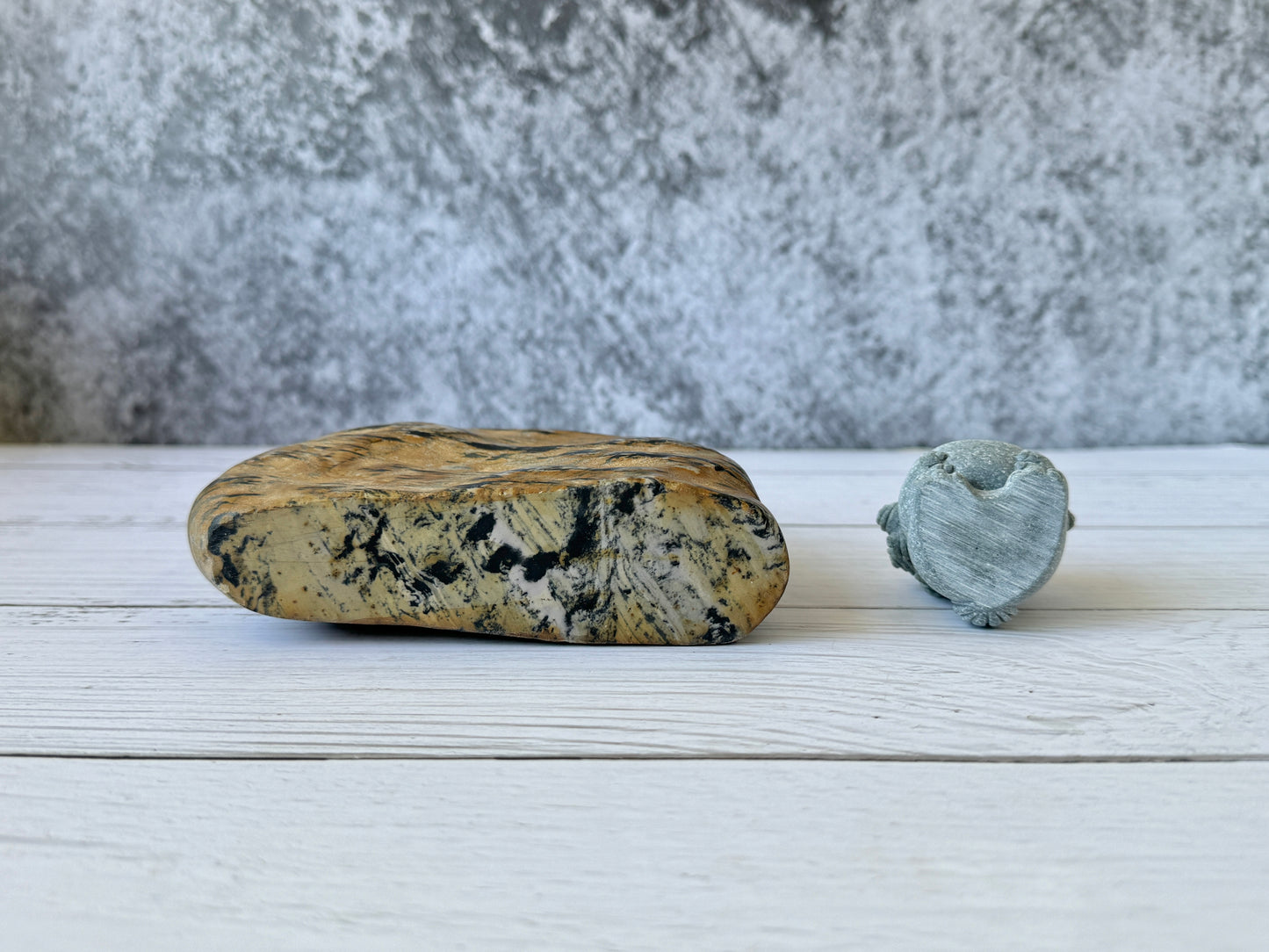 "Tiger’s Watch" - Handmade Natural Riverstone Vase