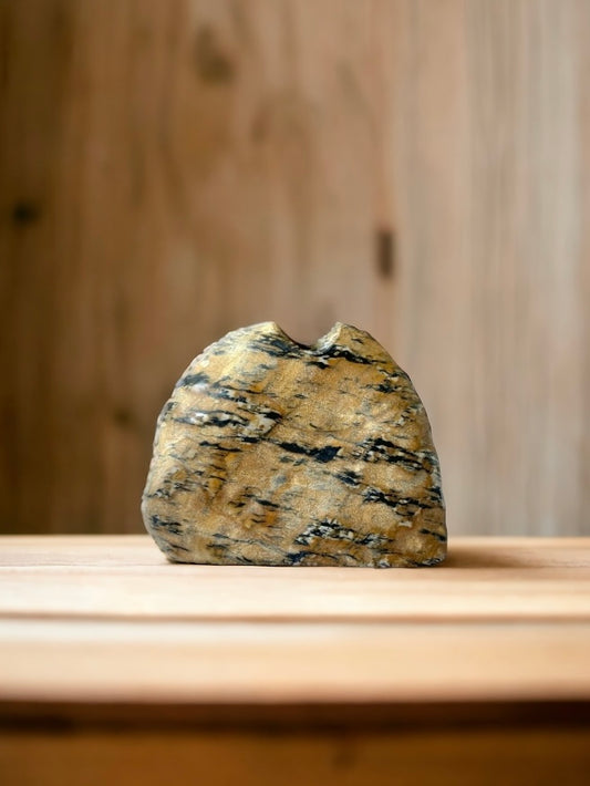 "Tiger’s Watch" - Handmade Natural Riverstone Vase