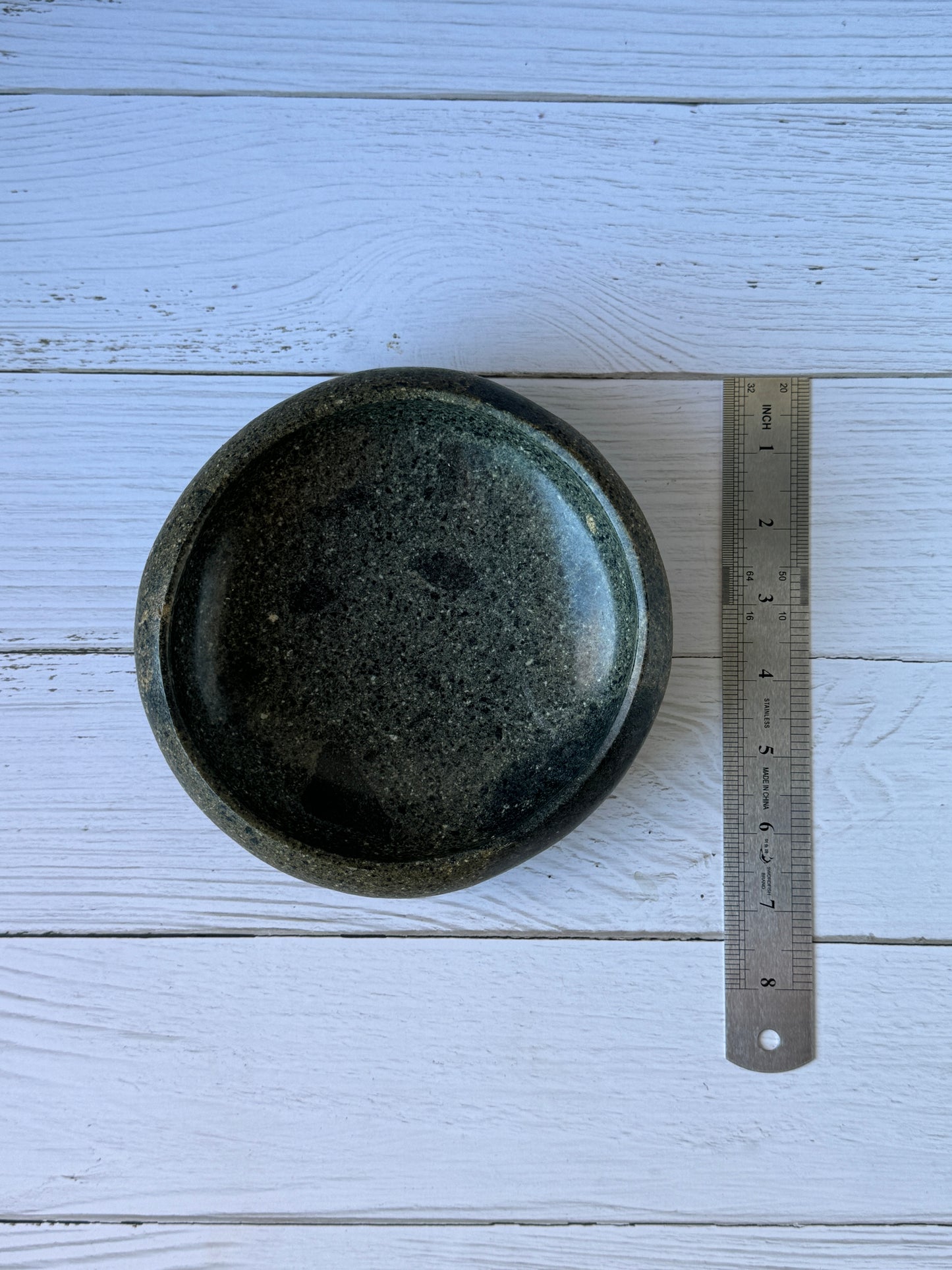 "New Moon" - Handcrafted stone bowl | Riverstone dish | Rock plate | Serving tray | Catch-all | Trinket dish | Bird feeder