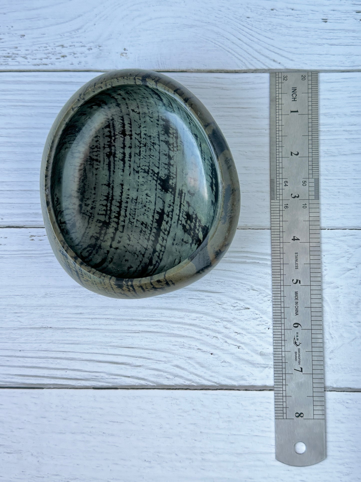 Forest Mirage - Handcrafted stone bowl | Riverstone dish | Rock plate | Serving tray | Catch-all | Trinket tray | Birdbath
