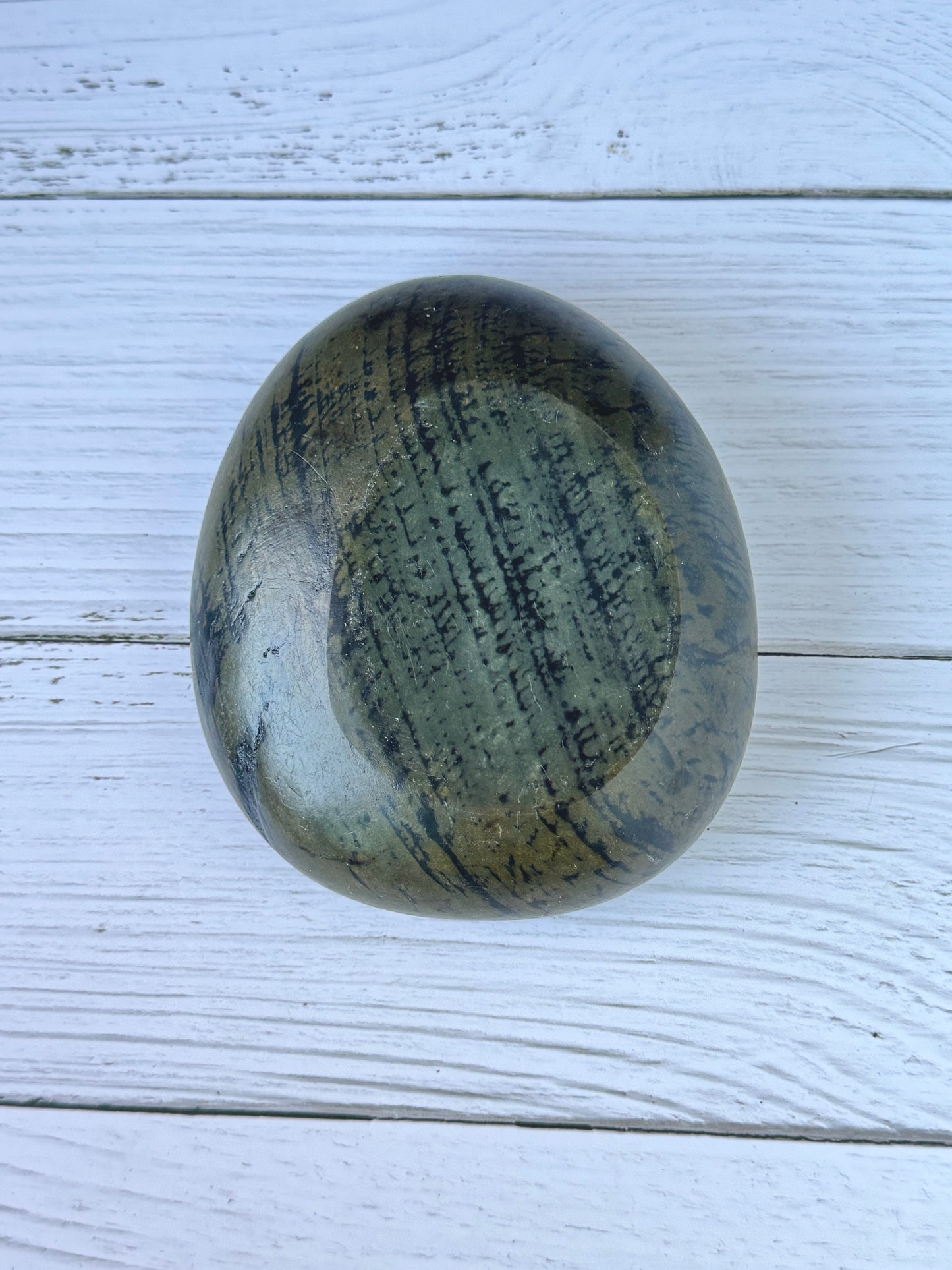 Forest Mirage - Handcrafted stone bowl | Riverstone dish | Rock plate | Serving tray | Catch-all | Trinket tray | Birdbath