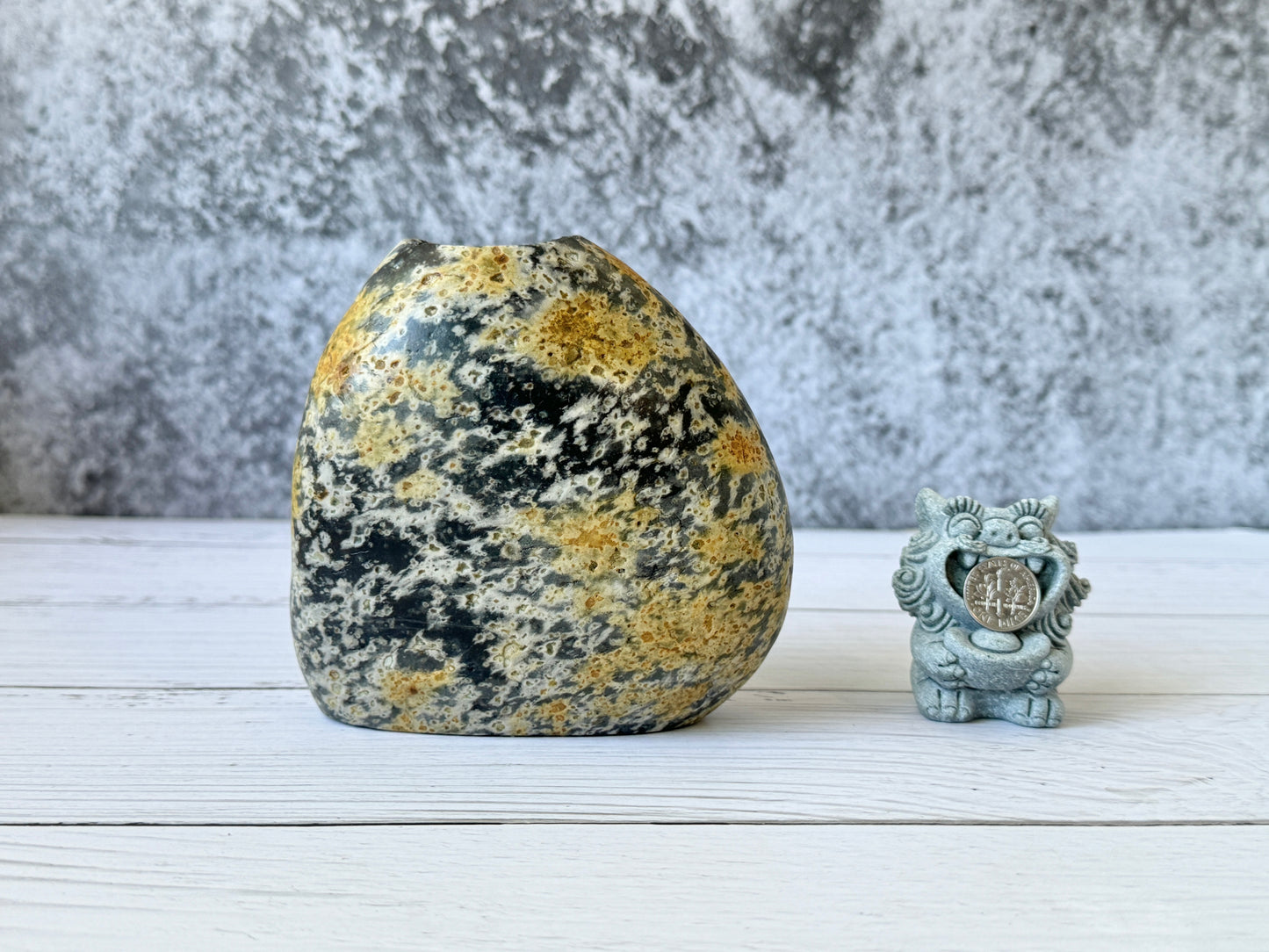 "Galactic Mosaic" - Handmade Natural Riverstone Vase | Bud vase | Rock art