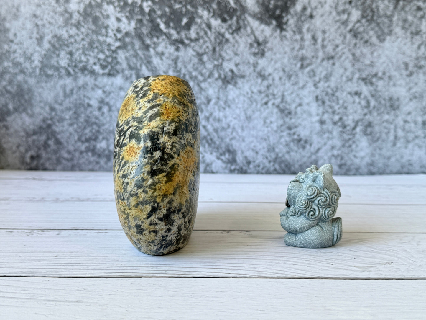 "Galactic Mosaic" - Handmade Natural Riverstone Vase | Bud vase | Rock art