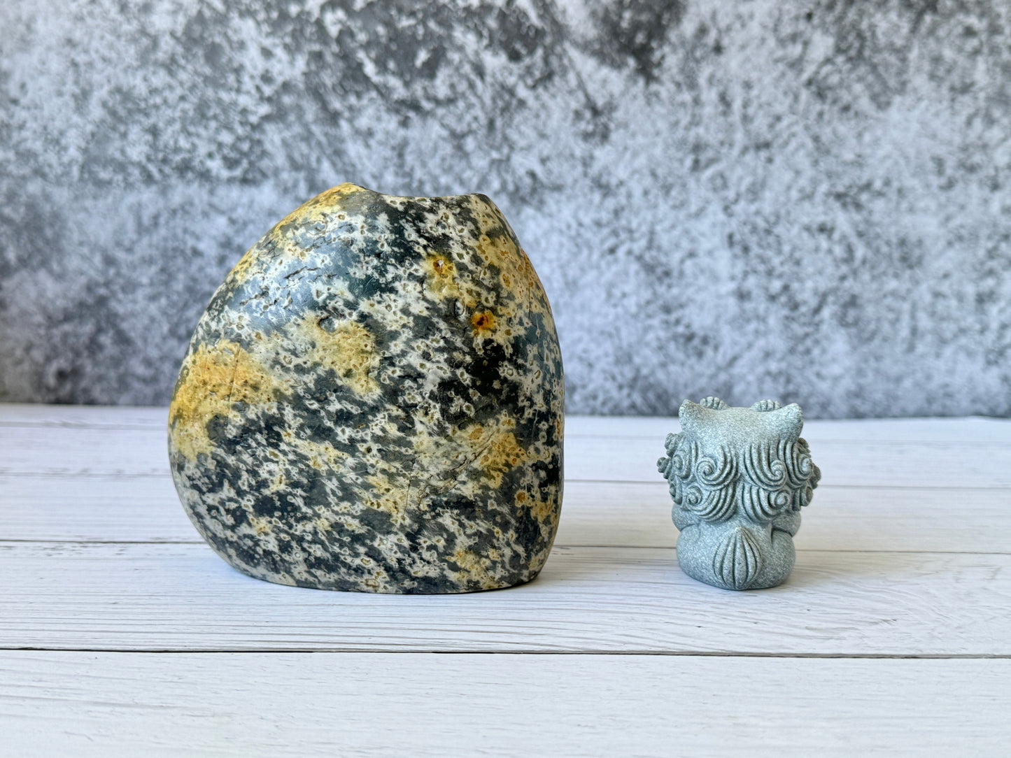 "Galactic Mosaic" - Handmade Natural Riverstone Vase | Bud vase | Rock art