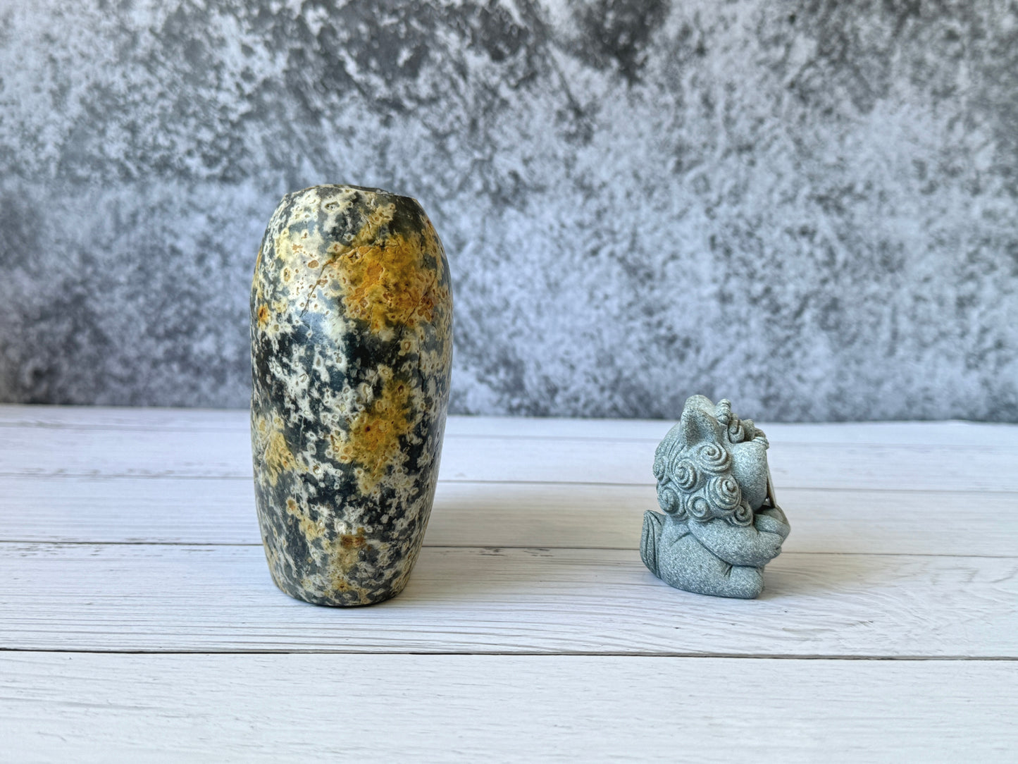 "Galactic Mosaic" - Handmade Natural Riverstone Vase | Bud vase | Rock art