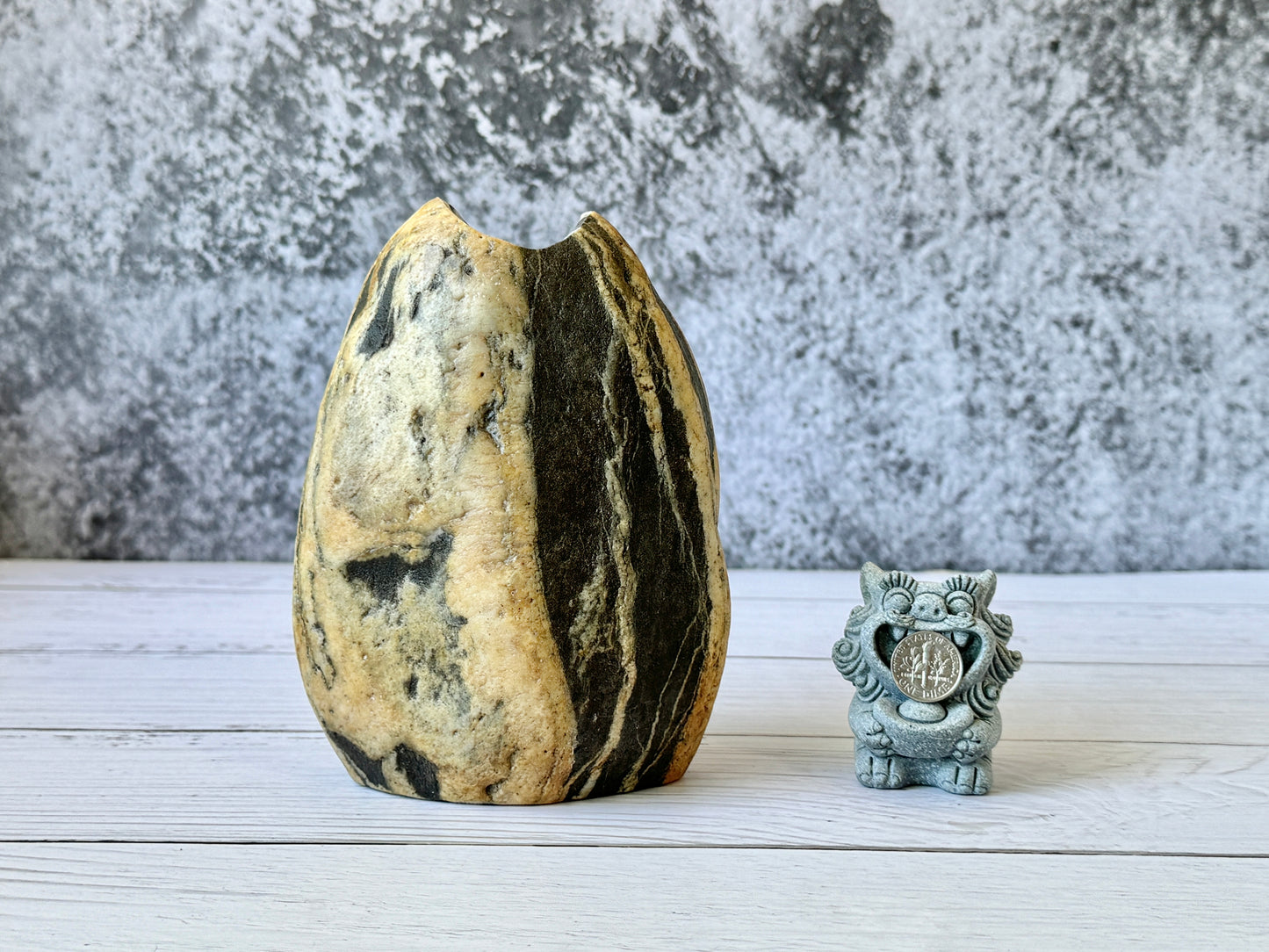 "Sunflower Seed" - Handmade Natural Riverstone Vase