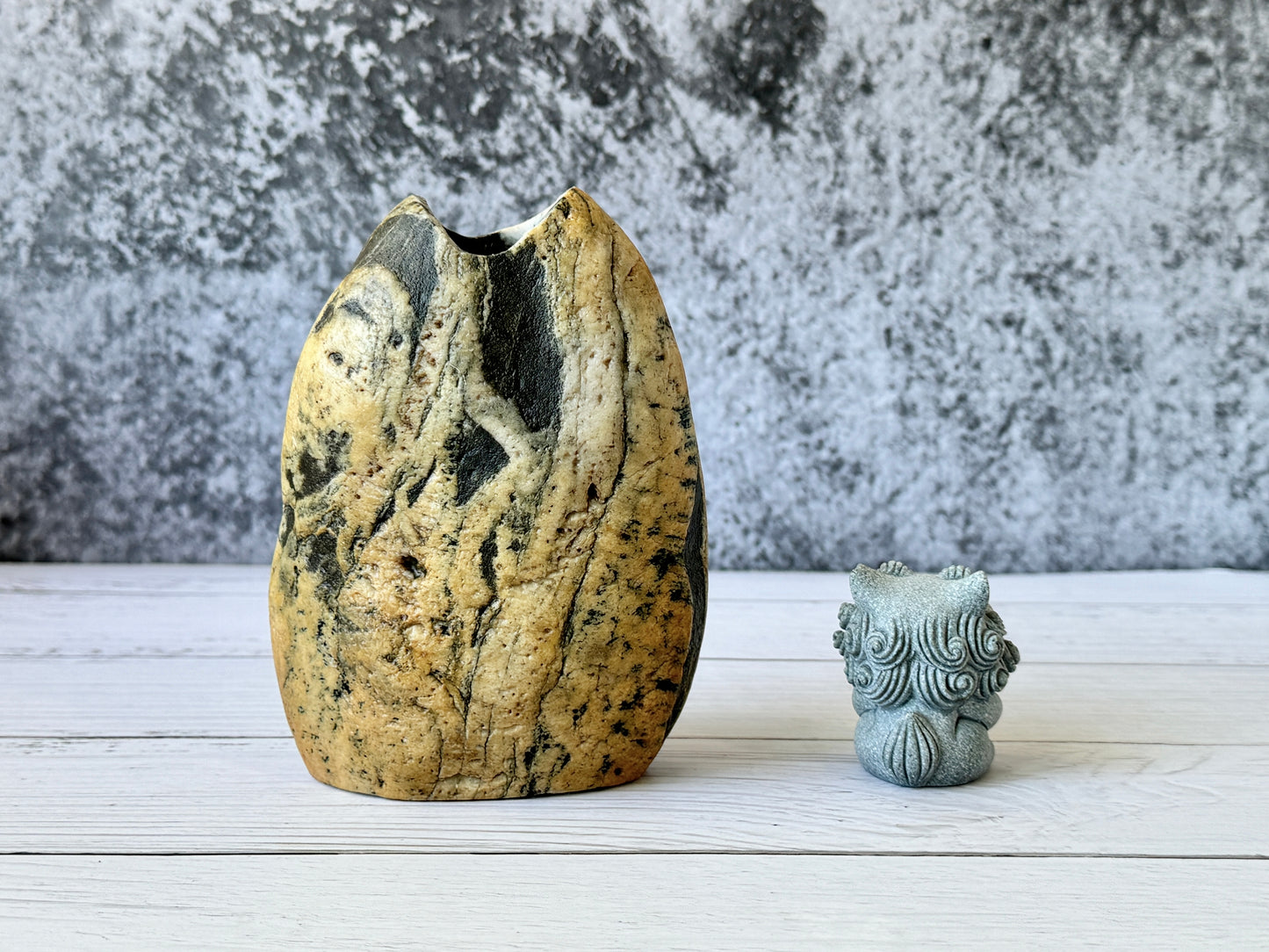 "Sunflower Seed" - Handmade Natural Riverstone Vase