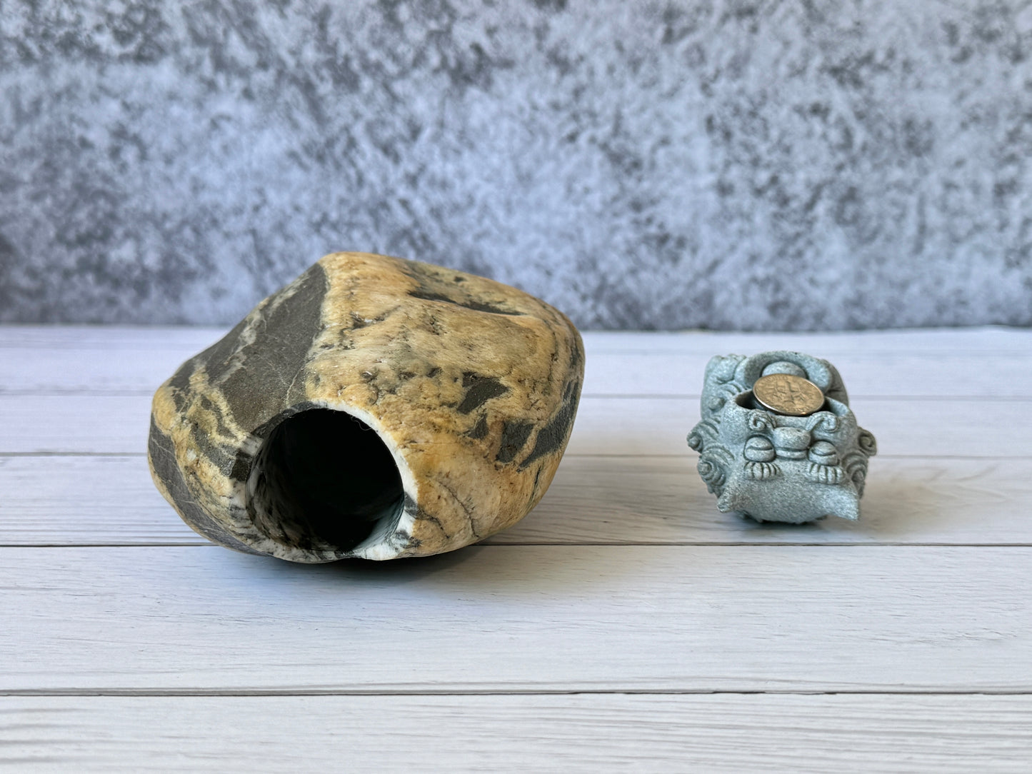 "Sunflower Seed" - Handmade Natural Riverstone Vase