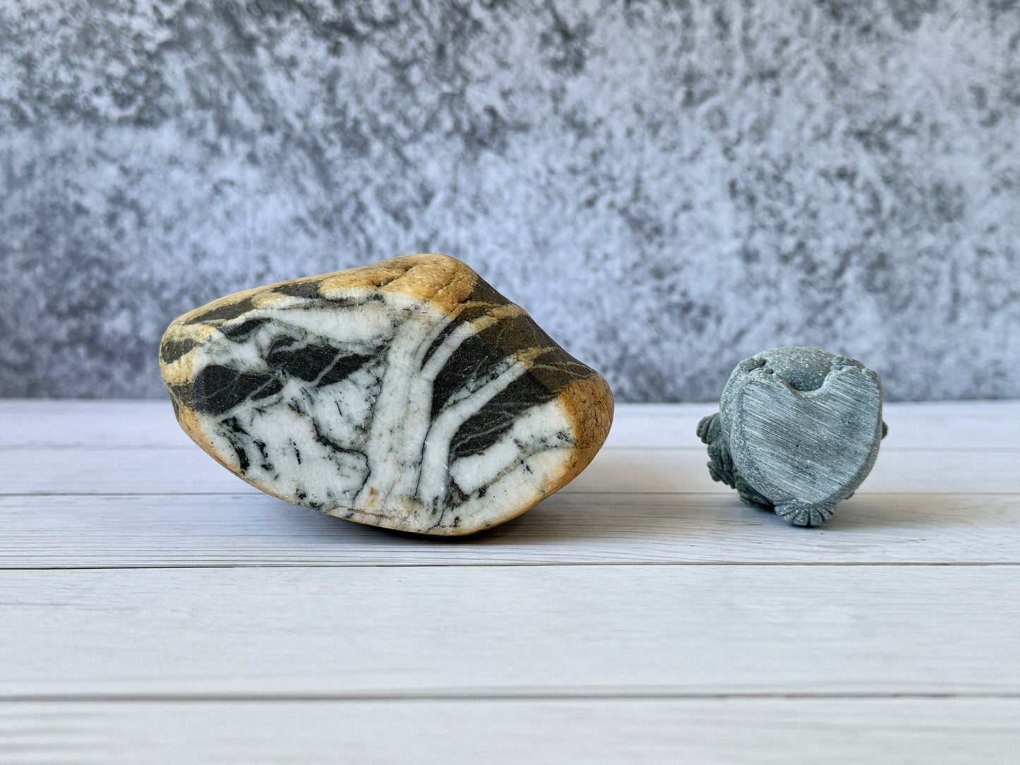 "Sunflower Seed" - Handmade Natural Riverstone Vase