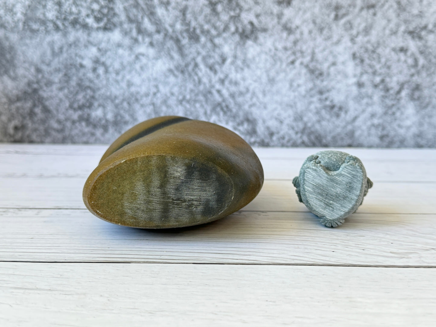 "Zenith Stripe" - Handmade Natural Riverstone Vase