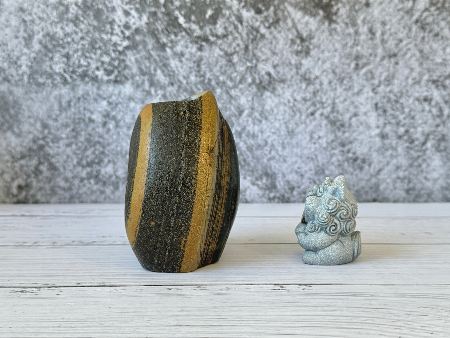 "Pine Seed" - Handmade Natural Riverstone Vase