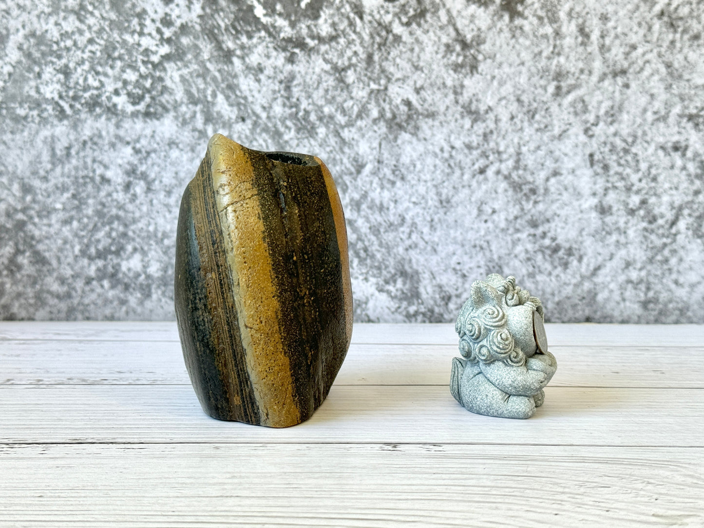"Pine Seed" - Handmade Natural Riverstone Vase