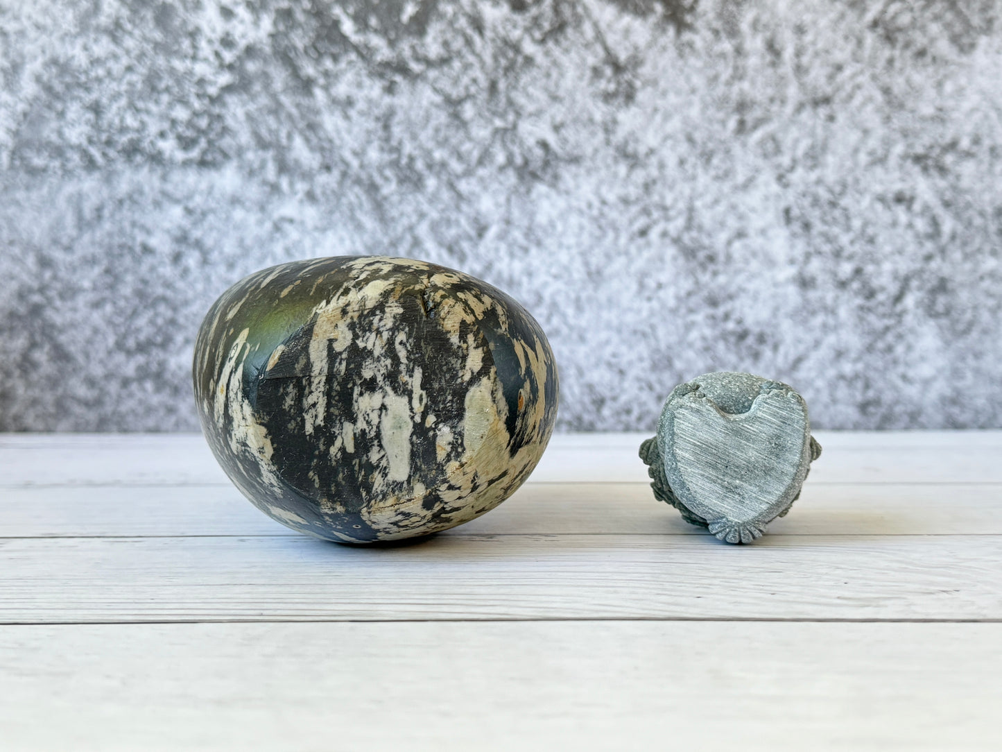 "Black Forest" - Handmade Natural Riverstone Vase