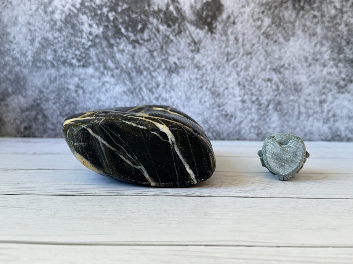 "Golden Strata" - Handmade Natural Riverstone Vase