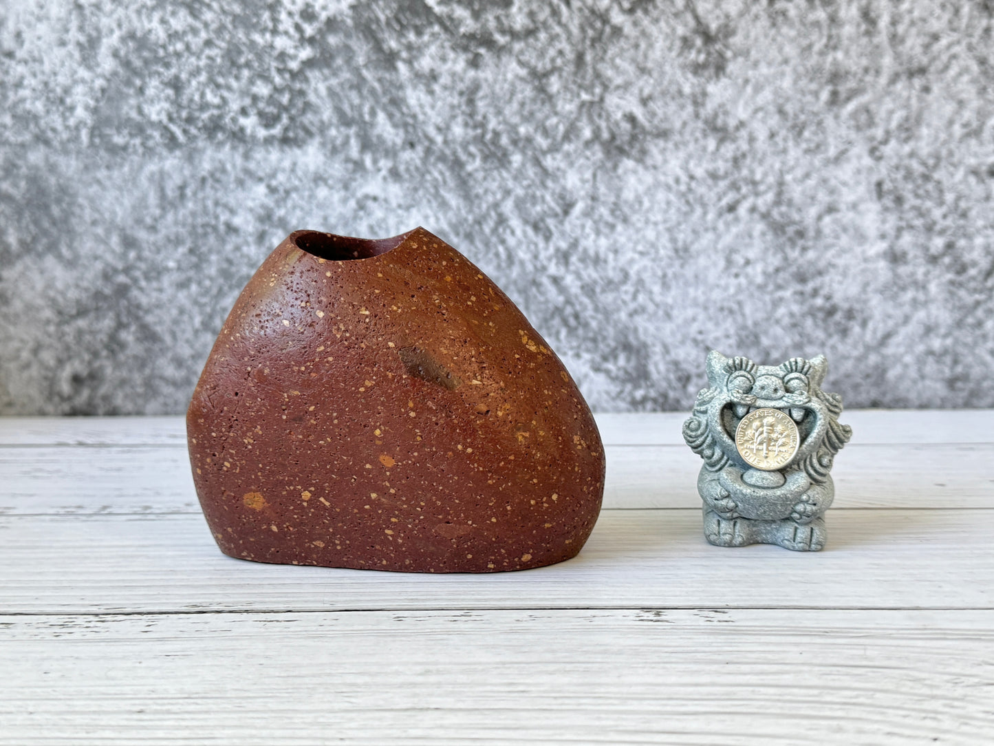 "Terra Cotta Dream" - Handmade Natural Riverstone Vase