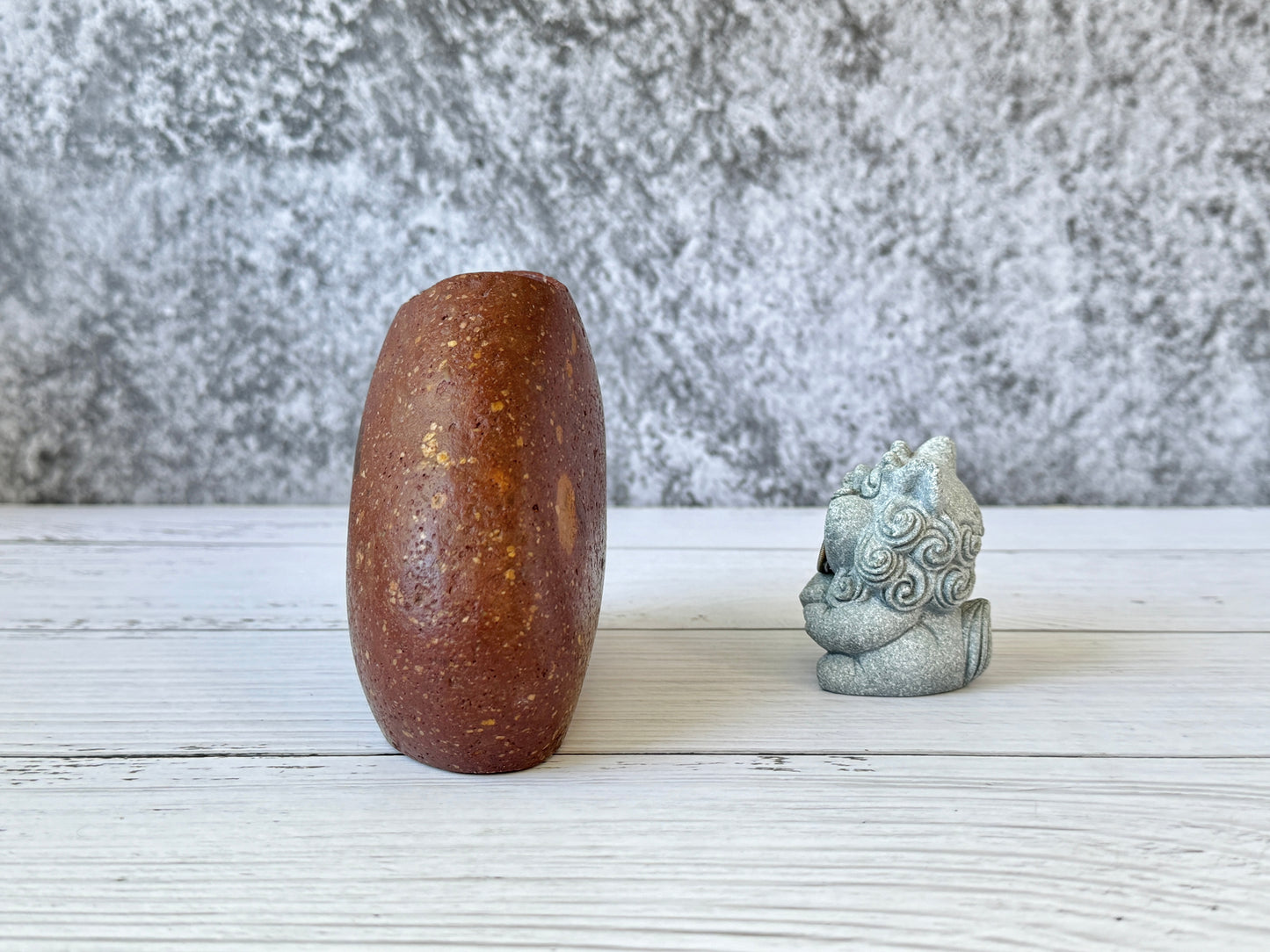 "Terra Cotta Dream" - Handmade Natural Riverstone Vase