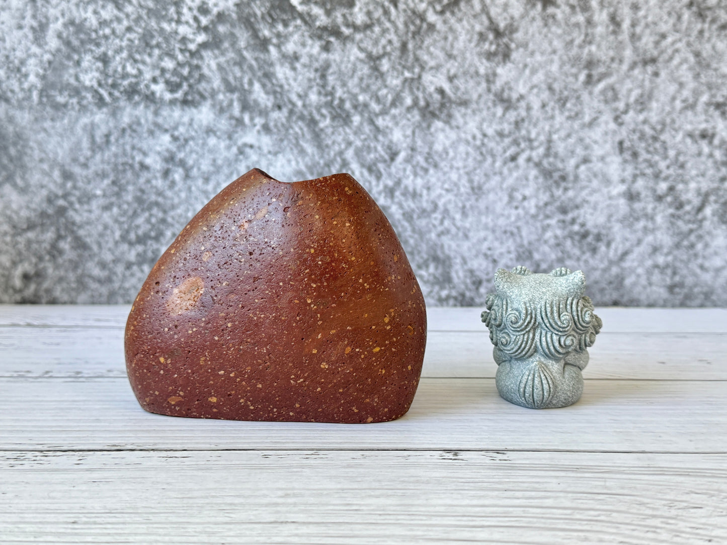 "Terra Cotta Dream" - Handmade Natural Riverstone Vase