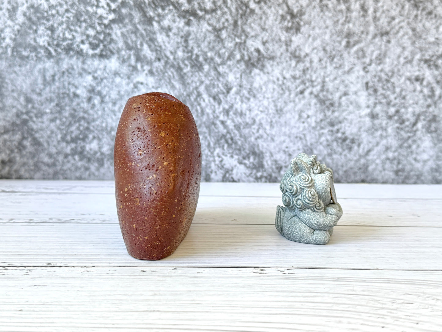 "Terra Cotta Dream" - Handmade Natural Riverstone Vase