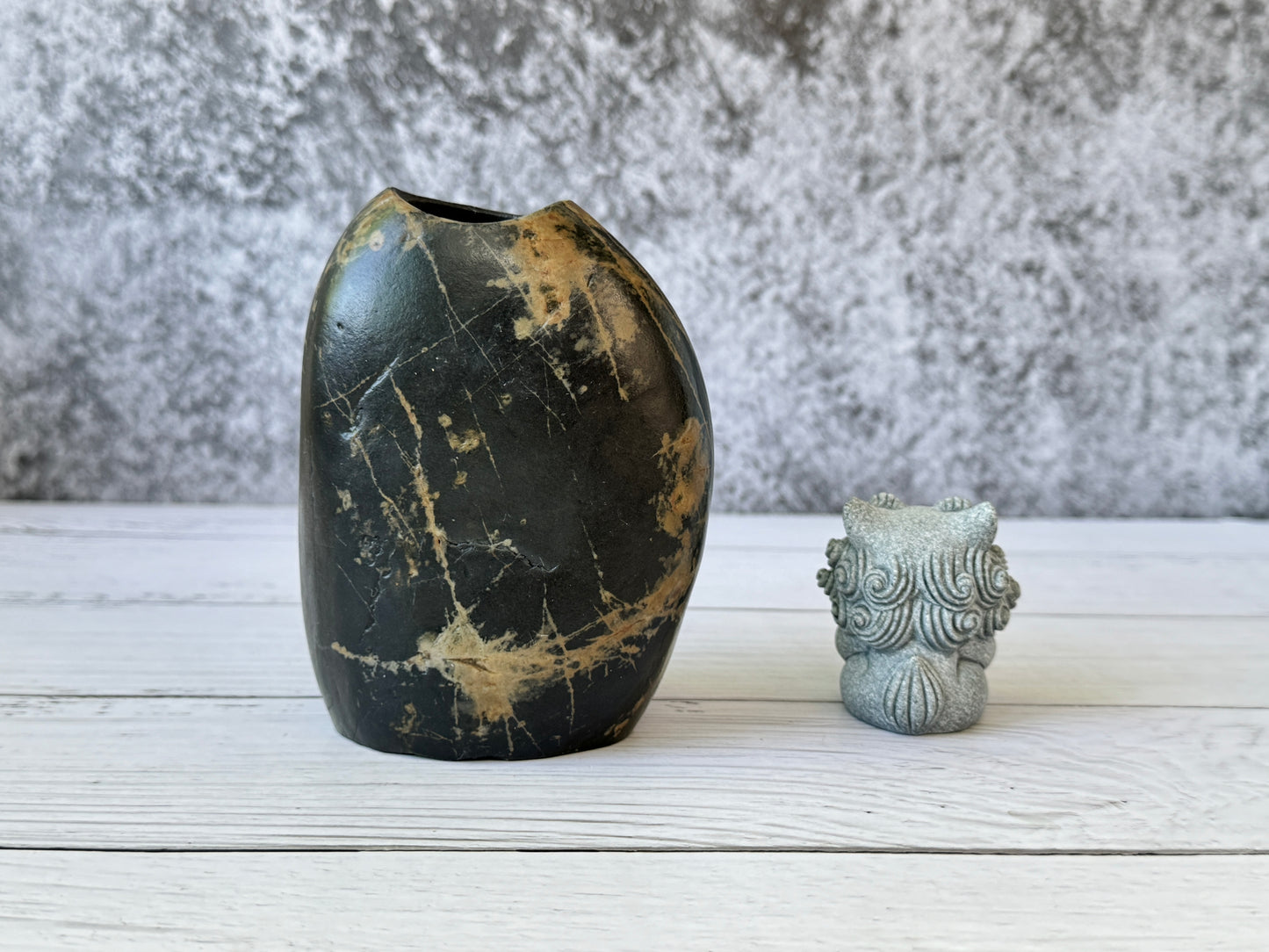 "Heavenly Clouds" - Handmade Natural Riverstone Vase