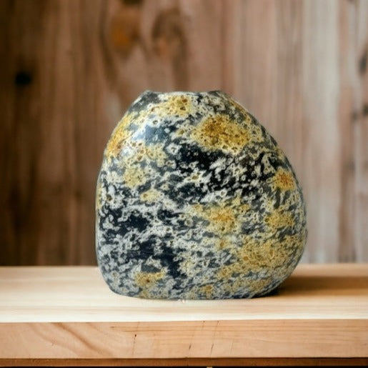 "Galactic Mosaic" - Handmade Natural Riverstone Vase | Bud vase | Rock art