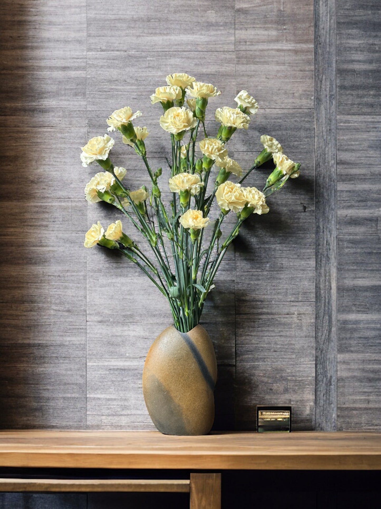 "Zenith Stripe" - Handmade Natural Riverstone Vase