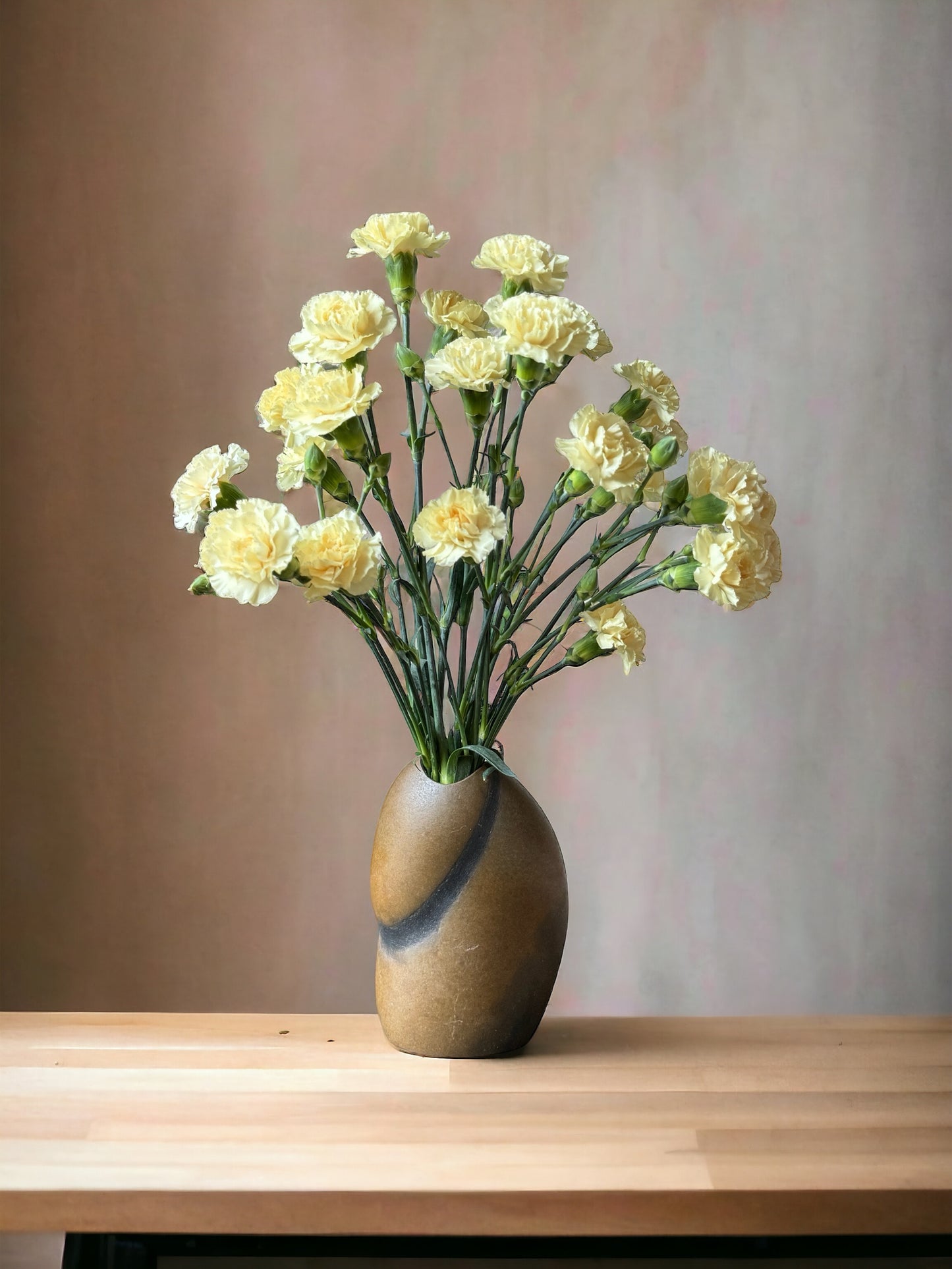"Zenith Stripe" - Handmade Natural Riverstone Vase